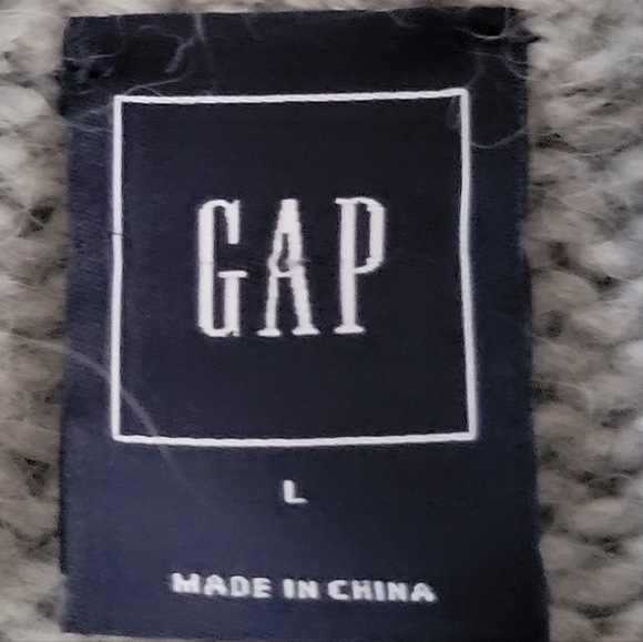 GAP Gray Alpaca Blend Turtleneck Women's Size L Turtleneck Cozy Chunky Fisherman - Picture 3 of 11